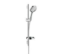 hansgrohe Raindance Select S set doccia con asta saliscendi e mensola, 3 tipi di getto, 26630400, Raindance Select S bianco/cromo [Rubinetteria Bagno > Set Doccia]