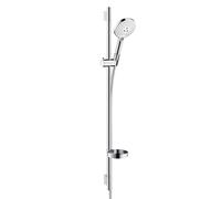 hansgrohe Raindance Select S set doccia con asta saliscendi e mensola, 3 tipi di getto, 26631400, Raindance Select S bianco/cromo [Rubinetteria Bagno > Set Doccia]