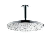 hansgrohe Raindance Select S Soffione doccia 300 2 getti con connessione soffitto, bianco/cromo, 27337400