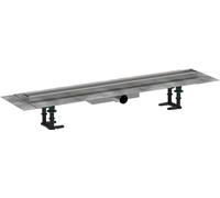hansgrohe RainDrain Compact - set completo di canalina doccia (incl. set di installazione), canale di scarico piastrellabile 800 mm, installazione piatta, acciaio inox spazzolato