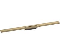 hansgrohe RainDrain Flex - set di canalina doccia accorciabile, canale di drenaggio 1000 mm, scarico a pavimento per montaggio filo muro, bronzo spazzolato