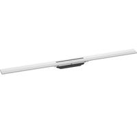 hansgrohe RainDrain Flex - set di canalina doccia accorciabile, canale di drenaggio 1000 mm, scarico a pavimento della doccia, bianco opaco