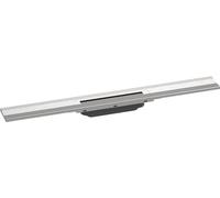 hansgrohe RainDrain Flex - set di canalina doccia accorciabile, canale di drenaggio 700 mm, scarico a pavimento per montaggio filo muro, acciaio inox spazzolato
