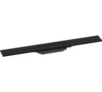 hansgrohe RainDrain Flex - set di canalina doccia accorciabile, canale di drenaggio 700 mm, scarico a pavimento per montaggio filo muro, nero opaco