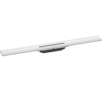 hansgrohe RainDrain Flex - set di canalina doccia accorciabile, canale di drenaggio 800 mm, scarico a pavimento per montaggio filo muro, bianco opaco