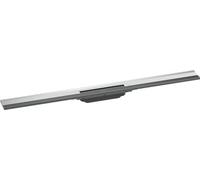 hansgrohe RainDrain Flex - set di canalina doccia accorciabile, canale di drenaggio 900 mm, scarico a pavimento per montaggio filo muro, cromo