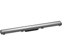 hansgrohe RainDrain Match - set di canalina doccia con cornice ad altezza regolabile, canale di drenaggio 800 mm, scarico a pavimento, cromo