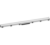 hansgrohe RainDrain Match - set di canalina doccia con cornice ad altezza regolabile, canale di drenaggio 1000 mm, scarico a pavimento, bianco apaco