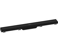 hansgrohe RainDrain Match - set di canalina doccia con cornice ad altezza regolabile, canale di drenaggio 700 mm, scarico a pavimento, nero apaco