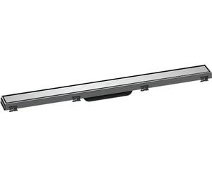 hansgrohe RainDrain Match - set di canalina doccia con cornice ad altezza regolabile, canale di drenaggio 800 mm, scarico a pavimento, cromo