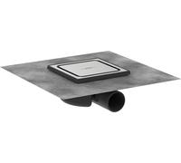 hansgrohe RainDrain Spot, set complet 150/150, écoulement ponctuel et set dinstallation en acier inoxydable brossé, 56055800, 56055800