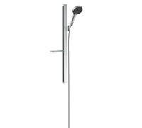 hansgrohe Rainfinity set doccia con asta saliscendi e mensola, 3 tipi di getto, 27671000, Rainfinity cromo/grafite [Rubinetteria Bagno > Set Doccia]