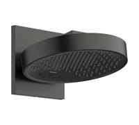 hansgrohe Rainfinity - Soffione doccia, Doccia a pioggia rotondo (250 mm) con 3 getti per montaggio a parete, cromo nero spazzolato, 26232340