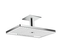 hansgrohe Rainmaker Select 460 3jet EcoSmart Douche de tête avec raccordement au plafond 100 mm, blanc/ chrome, 24016400, 24016400