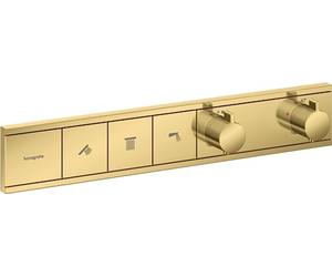 hansgrohe Rainselect - Miscelatore Termostatico Incasso, Rubinetto Termostatico con Blocco Di Sicurezza (Safetystop) A 40° C, Termostato, 3 Utenze, Oro Lucido