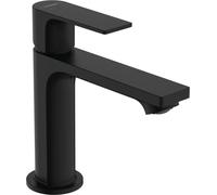 hansgrohe Rebris E CoolStart miscelatore per lavabo a risparmio energetico, rubinetto per bagno con altezza bocca 110 mm, con piletta, miscelatore da bagno a risparmio idrico, nero opaco