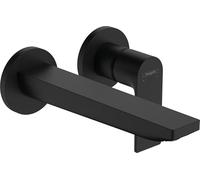 hansgrohe Rebris E miscelatore monocomando da incasso per lavabo a parete con bocca di erogazione 20 cm, sporgenza 200 mm, 72568, Colorazione: Nero opaco - 72568670