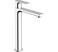 hansgrohe Rebris E - Rubinetto per lavabo con scarico a tirante, risparmio energetico (CoolStart), Miscelatore lavabo risparmio idrico (EcoSmart) con altezza bocca 242 mm, cromo, 72581000