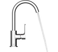 hansgrohe Rebris S Mitigeur monocommandé pour lavabo 210, bec pivotant, avec garniture découlement, saillie 154 mm, 72536670, 72536670, Colorazione: Nero opaco