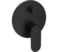hansgrohe Rebris S - Rubinetto per vasca da bagno a 2 funzioni, colore: Nero opaco