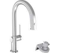 Hansgrohe Miscelatore da cucina Aqittura M91, FilterSystem 210, estraibile fino a 76 cm, 1 getto, 76826, Colorazione: cromo
