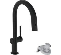Hansgrohe Miscelatore da cucina Aqittura M91, FilterSystem 210, estraibile fino a 76 cm, 1 getto, 76826, Colorazione: Nero opaco