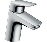 hansgrohe Rubinetto per lavabo Logis, con erogatore, altezza 70 mm, con asta di trazione, per il bagno, risparmio idrico, cromato