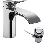hansgrohe Vivenis, Mitigeur monocommandé pour lavabo 80 avec vidage à tirette, saillie 133 mm, 75010000, 75010000, Colorazione: cromo