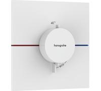 hansgrohe ShowerSelect Comfort E thermostat, encastré, 1 consommateur, rosace carrée, 15574700, 15574700, Colorazione: Bianco Opaco