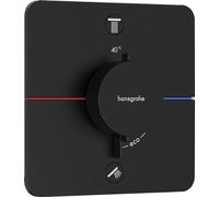 hansgrohe ShowerSelect Comfort Q - Miscelatore termostatico incasso, Rubinetto termostatico con blocco di sicurezza (SafetyStop) a 40° C, Termostato, 2 utenze, nero opaco