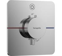 hansgrohe ShowerSelect Comfort Q termostatico, da incasso, 1 utenza, rosone Soft Edge, con pulsante, 15581, Colorazione: cromo