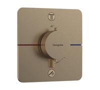 hansgrohe DocciaSelect Comfort Q termostatico, da incasso, 2 utenze, rosone Soft Edge, con combinazione di fusibili, 15586, Colorazione: Bronzo spazzolato