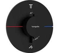 hansgrohe ShowerSelect Comfort S termostatico, da incasso, 2 utenze, rosone rotondo, 15554, Colorazione: nero opaco