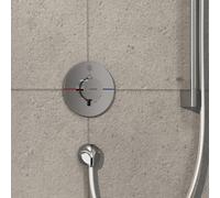 hansgrohe ShowerSelect Comfort S thermostat, encastré, 1 consommateur, rosace ronde, avec bouton, 15553000, 15553000, Colorazione: cromo