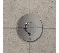 hansgrohe ShowerSelect Comfort S thermostat, encastré, 1 consommateur, une sortie supplémentaire, rosace ronde, 15562000, 15562000, Colorazione: cromo