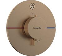 hansgrohe ShowerSelect Comfort S thermostat, encastré, 1 consommateur, rosace ronde, avec bouton, 15553140, 15553140, Colorazione: Bronzo spazzolato