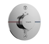 hansgrohe ShowerSelect Comfort S thermostat, encastré, 2 consommateurs, rosace ronde, avec combinaison de sécurité, 15556000, 15556000, Colorazione: cromo