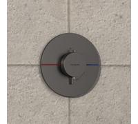 hansgrohe ShowerSelect Comfort S termostatico, da incasso, 1 utenza, rosone rotondo, 15559, Colorazione: Cromo nero spazzolato