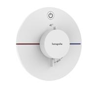 hansgrohe ShowerSelect Comfort S thermostat, encastré, 1 consommateur, rosace ronde, avec bouton, 15553700, 15553700, Colorazione: Bianco Opaco