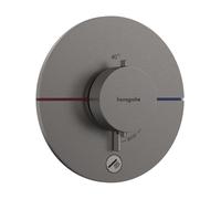 hansgrohe ShowerSelect Comfort S thermostat, encastré, 1 consommateur, une sortie supplémentaire, rosace ronde, 15562340, 15562340, Colorazione: Cromo nero spazzolato
