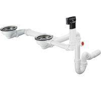 hansgrohe set di scarico e troppopieno per azionamento manuale per lavabi doppi, 43928000, Universal [Accessori > per Lavelli Cucina]