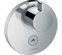 hansgrohe Tablette de douche DoucheSelect S Thermostat Highflow, encastré, 1 consommateur, sortie supplémentaire, chromé, 15742000, 15742000