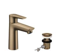 hansgrohe Talis E miscelatore monocomando per lavabo 110, scarico a scomparsa, sporgenza 112 mm, colorazione: bronzo spazzolato