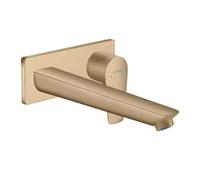 hansgrohe Talis E mitigeur monocommande de lavabo encastré, montage mural, robinet à crépine déverrouillable, saillie de 225 mm, 71734140, 71734140, Colorazione: bronzo spazzolato