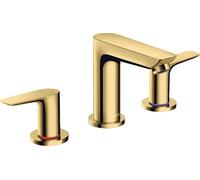 hansgrohe Talis E Miscelatore per lavabo a 3 fori, scarico a scomparsa, sporgenza 112 mm, Colorazione: Ottica in oro lucido
