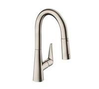hansgrohe Talis S M51 Mitigeur monocommande de cuisine 160, douchette coulissante, 2 jets, 72815800, 72815800, Colorazione: Finitura in acciaio inox
