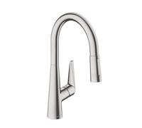 Hansgrohe Talis S M51 Miscelatore monocomando cucina 200, doccia estraibile, 2 getti, sBox, Colorazione: Finitura in acciaio inox