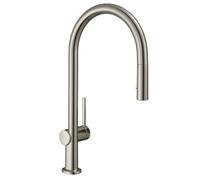 hansgrohe Talis M54 miscelatore monocomando da cucina 210, doccia estraibile, 2jet, colorazione: Finitura in acciaio inox