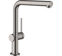 Hansgrohe M54 - Miscelatore da lavello Talis, con bocca di erogazione estraibile, sBox, cromo nero spazzolato 72809340