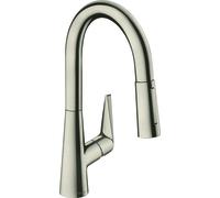 Hansgrohe Talis S M51 Miscelatore monocomando cucina 160, doccia estraibile, 2 getti, Colorazione: Finitura in acciaio inox